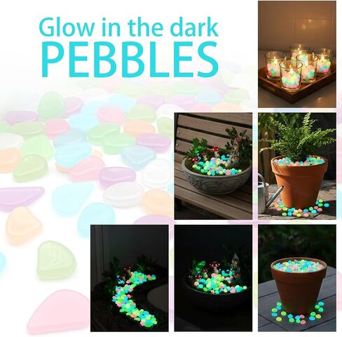 Aquarium Decor,Glow in The Dark Rocks Outdoor,400Pcs Garden Decor Glow Stones,Luminous Stone,for Aquarium Fish Tank in Saudi Arabia