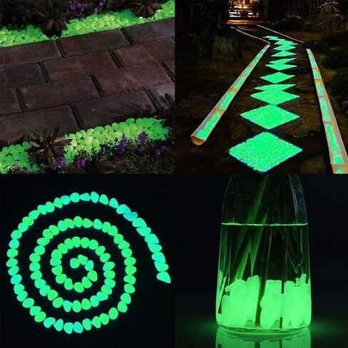 200 PCS Multi-Color Glow Pebbles,Glow Stones,Glowing Rocks Colorful Decor for Fish Tank Pathway Garden Aquarium Walkway Driveway,Shining Pebbles Driven by Light or Sunlight in Saudi Arabia
