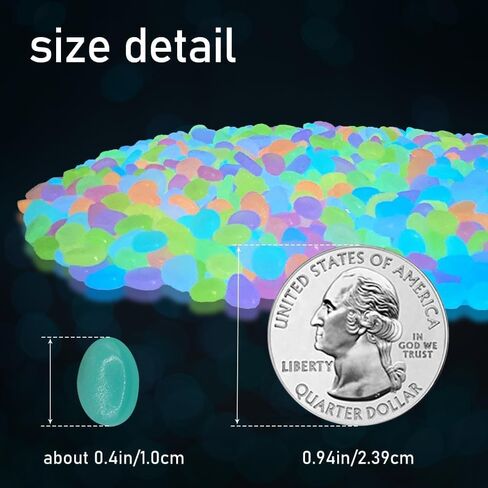 200 PCS Multi-Color Glow Pebbles,Glow Stones,Glowing Rocks Colorful Decor for Fish Tank Pathway Garden Aquarium Walkway Driveway,Shining Pebbles Driven by Light or Sunlight in Saudi Arabia