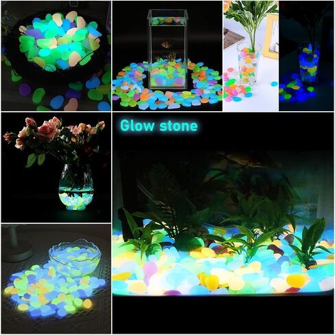 200 PCS Multi-Color Glow Pebbles,Glow Stones,Glowing Rocks Colorful Decor for Fish Tank Pathway Garden Aquarium Walkway Driveway,Shining Pebbles Driven by Light or Sunlight in Saudi Arabia