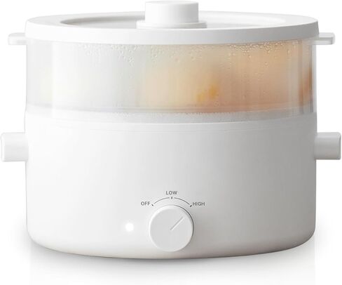 وعاء ساخن كهربائي، مقلاة سيراميك غير لاصقة سعة 2 لتر، وعاء ساخن محمول مع تعديل مزدوج للطاقة، طباخ كهربائي للبيض والرامين ودقيق الشوفان والحساء تسخين سريع وحماية من الحرارة الزائدة in Kuwait