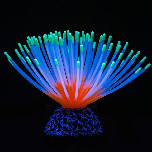 Uniclife Aquarium Imitative Rainbow Sea Urchin Ball Artificial Silicone Ornament with Glowing Effect for Fish Tank Landscape Decoration in Saudi Arabia