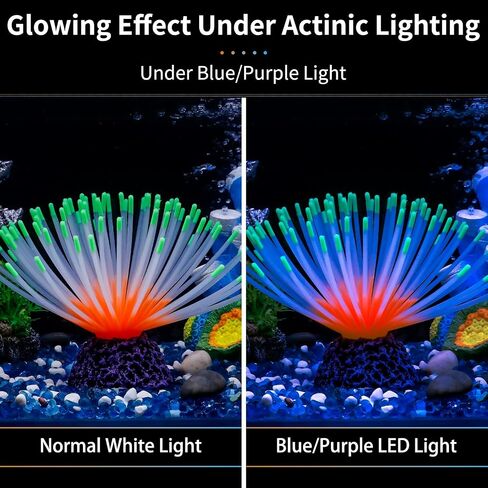 Uniclife Aquarium Imitative Rainbow Sea Urchin Ball Artificial Silicone Ornament with Glowing Effect for Fish Tank Landscape Decoration in Saudi Arabia