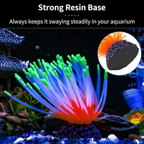 Uniclife Aquarium Imitative Rainbow Sea Urchin Ball Artificial Silicone Ornament with Glowing Effect for Fish Tank Landscape Decoration in Saudi Arabia