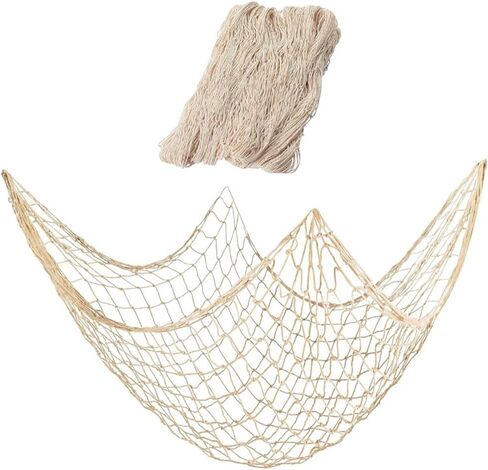 1Pc White Natural Cotton Fish Net Decor, Halloween Gag Party Essential! Nautical Pirate Underwater Ocean Beach Style, Perfect for Spooky Decor, Costume Props and Themed Events in Saudi Arabia