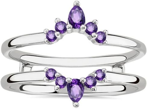 Purple Amethyst Crown Shaped Enhancer Guard For Women, 14k Gold Finish Amethyst Wrap Ring, Engagement Ring in Saudi Arabia