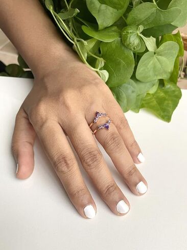Purple Amethyst Crown Shaped Enhancer Guard For Women, 14k Gold Finish Amethyst Wrap Ring, Engagement Ring in Saudi Arabia