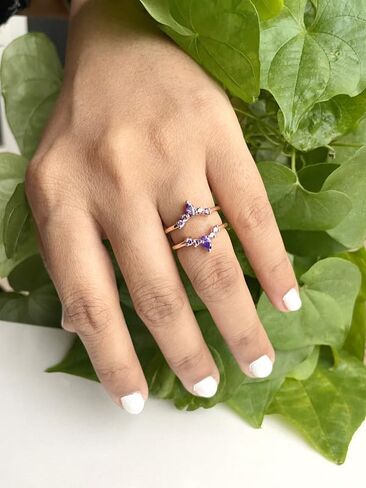 Purple Amethyst Crown Shaped Enhancer Guard For Women, 14k Gold Finish Amethyst Wrap Ring, Engagement Ring in Saudi Arabia