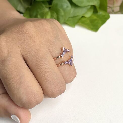 Purple Amethyst Crown Shaped Enhancer Guard For Women, 14k Gold Finish Amethyst Wrap Ring, Engagement Ring in Saudi Arabia