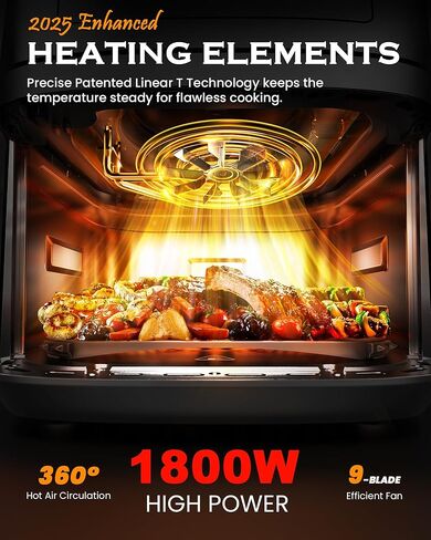 مقلاة هوائية Nuwave Brio Plus 6 في 1، سعة كبيرة 7 كيو تي، 50 درجة فهرنهايت - 400 درجة فهرنهايت تحكم دقيق في درجة الحرارة، غير سامة، خالية من PFAS، غير لاصقة، قلي بالهواء، خبز، تحميص، خبز محمص، تجفيف، إعادة تسخين، 100 إعداد مسبق، آمنة للاستخدام في غسالة ال in Kuwait