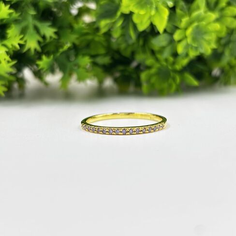 Purple Amethyst Wedding Band For Women, 14k Gold Finish February Birthstone Amethyst Half Eternity Ring, Ladies Anniversary Band in Saudi Arabia