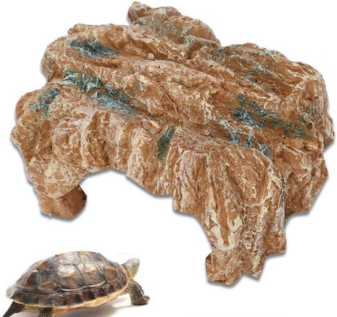 Resin Rockery Turtle Hide Rock Climbing Basking Habitat Cave Landscape Decoration Reptile Pet Supplies Synthetic Resin 15 x 11 x 9cm in Saudi Arabia