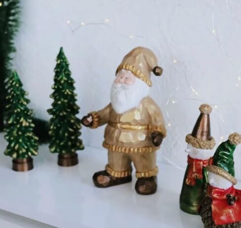 ديكور سانتا كلوز، تمثال عيد الميلاد، تمثال سانتا كلوز مصنوع يدويًا، ديكور منزلي للعطلات، تمثال سانتا كلوز، منحوتة سانتا كلوز، سانتا كلوز (كائن-4) in Kuwait