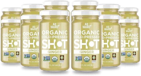 AllWellO Cold-Pressed Ginger Shot, 60 mL, USDA Organic Immune Booster with Natu-ral | 12 units per case (12 Pack) in Saudi Arabia