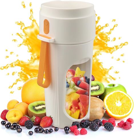 خلاط محمول للعصائر، خلاط شخصي آمن للغسل في غسالة الأطباق للمخفوقات والعصائر الطازجة، زجاجة محمولة خالية من مادة BPA سعة 15 أونصة مع 12 شفرة، زجاجة رياضية قابلة لإعادة الشحن مدمجة وسهلة التنظيف in Kuwait