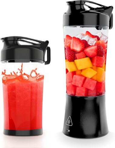 خلاط عصير محمول، زجاجة خلاط كهربائي لاسلكي، 24oz. وعاء، عصارة محمولة قابلة لإعادة الشحن USB-C، زجاجات شيكر بروتين كهربائية مع غطاء مانع للتسرب، مثالية للمخفوقات والمشروبات المجمدة in Kuwait