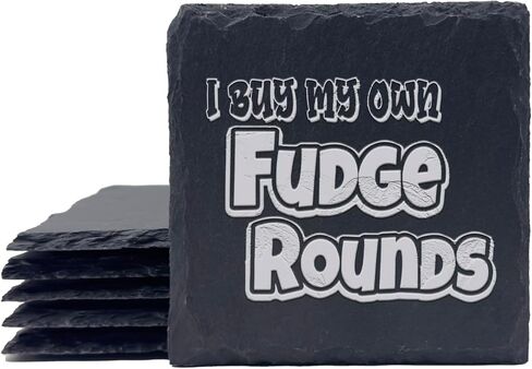 8 قطع I Buy My Own Fudge Rounds Hat، أوليفر أنتوني ريتش مين شمال ريتشموند، قواعد نقش مخصصة مخصصة للمشروبات، لائحة محفورة، قواعد أكواب مصنوعة يدويًا in Kuwait