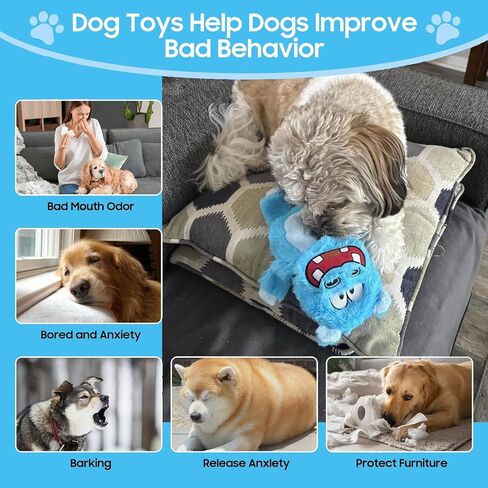 Bzonsmart Squeaky Dog Toys.Tough Plush Chew Toys for Dogs.Interactive Dog Toys to Keep Puppies Medium Large Breed Dogs Busy ..Durable Anti-Boredom Dog Toys for Teething & Playtime. in Kuwait