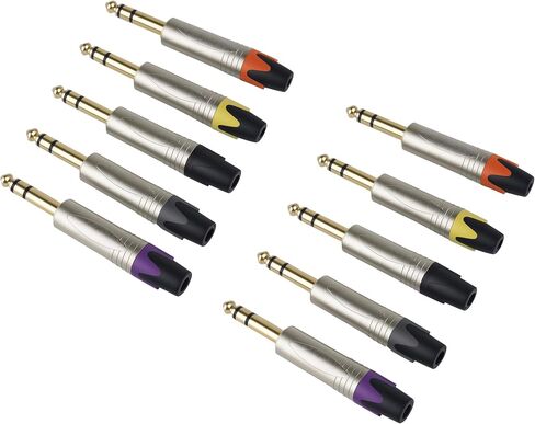 1/4 بوصة TRS Type Connector لإصلاح كابل الصوت DIY (Black 4 Pack) in Kuwait