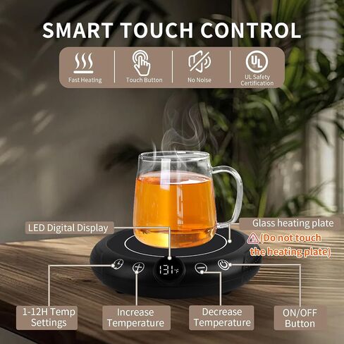 Coffee Mug Warmer, White Elephant Gifts for Adults, Electric Cup Warmer for Desk, Candle Warmer Plate 8-Temp Setting & 1-12H Timer, Stocking Stuffer for Women Men in Saudi Arabia