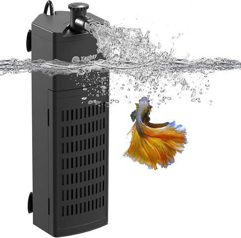 Aquarium Internal Filter for Up to 20 Gallons, Upgraded Fish Tank Filters with 4-Stage Filtration Trio, Adjustable Water Flow, Quiet Corner Filters for Fish Turtle Shrimp Tank, 130GPH, 9.8W in Kuwait