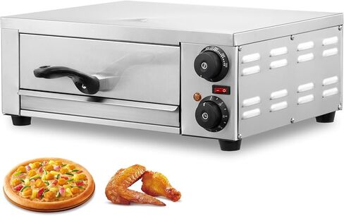 VEVOR Electric Pizza Oven for Countertops, 12-inch, 1500W, with Temp Control & 0-60 Min Timer, Even Baking Technology & Easy Clean Crumb Tray, Ideal for Both Commercial & Home Kitchens in Saudi Arabia