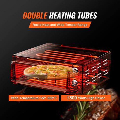 VEVOR Electric Pizza Oven for Countertops, 12-inch, 1500W, with Temp Control & 0-60 Min Timer, Even Baking Technology & Easy Clean Crumb Tray, Ideal for Both Commercial & Home Kitchens in Saudi Arabia