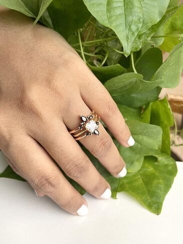 Black Diamond Crown Shaped Enhancer Guard For Women, 14k Gold Finish Black Diamond Wrap Ring, Engagement Ring in Saudi Arabia