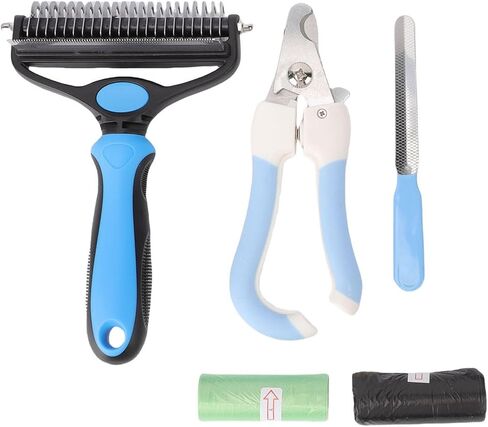 Pssopp Professional Deshedding Tool, Multifunctional Pet Grooming Comb for Cats Dogs Hair Dematting and Nail Care in Saudi Arabia