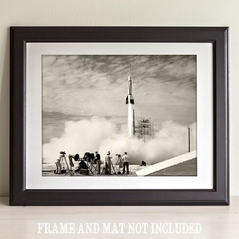 Lone Star Art Astronomy Poster - First NASA Rocket Flight - 11x14 Unframed Art Print - Vintage Space Wall Art for Dark Academia, Astronomers & Space Enthusiasts in Kuwait