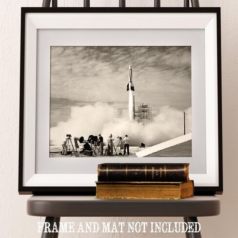 Lone Star Art Astronomy Poster - First NASA Rocket Flight - 11x14 Unframed Art Print - Vintage Space Wall Art for Dark Academia, Astronomers & Space Enthusiasts in Kuwait