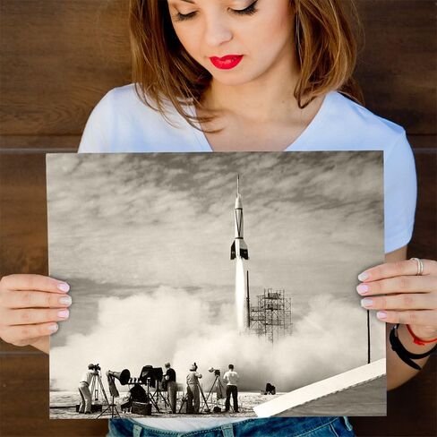 Lone Star Art Astronomy Poster - First NASA Rocket Flight - 11x14 Unframed Art Print - Vintage Space Wall Art for Dark Academia, Astronomers & Space Enthusiasts in Kuwait