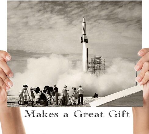 Lone Star Art Astronomy Poster - First NASA Rocket Flight - 11x14 Unframed Art Print - Vintage Space Wall Art for Dark Academia, Astronomers & Space Enthusiasts in Kuwait