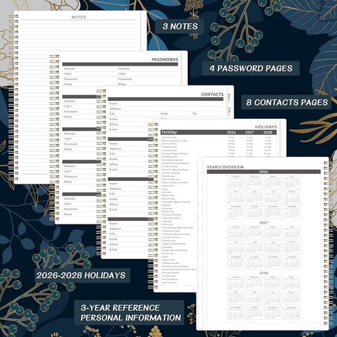 2025-2027 Monthly Planner - 2 Year Monthly Planner/Calendar 2025-2027, Academic Planner 2025-2027, Jul 2025 - Jun 2027, 11" x 9", 24 Months, Tabs, Back Pocket, Holidays, Twin-Wire Binding, Note Pages in Kuwait