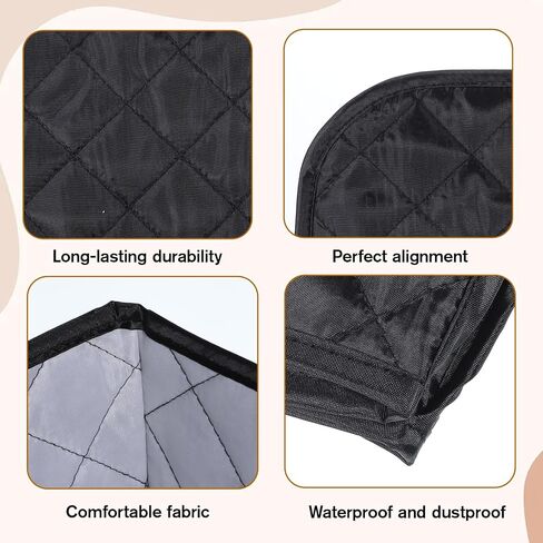 1 Pcs 2 Slice Toaster Cover, Quilted Polyester Cotton, Universal Fit For Bread Machine & Wide Slot Toasters, Dust And Fingerprint Protection, Machine Washable, Black in Saudi Arabia