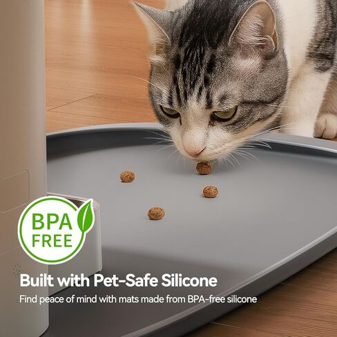 FEELNEEDY Silicone Cat & Dog Food Mat Waterproof, High Raised Edges for Leakage Protection, Dog Mat for Food and Water, Non-Slip Drip Tray, Easy Clean 18 * 12 * 0.5 inches Feeding Pad (Small, Beige) in Kuwait