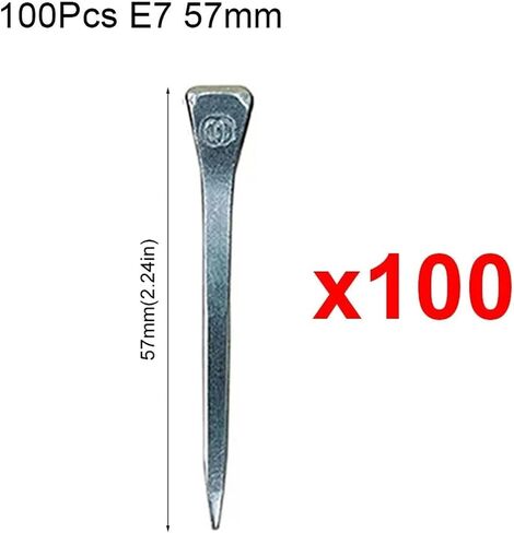 100 Pieces Assorted E2 to E8 Steel Horseshoe Nails – Reliable for Horse Hoof Care, Harness Repair & Riding Gear Needs(100Pcs E8 60.5mm) in Saudi Arabia