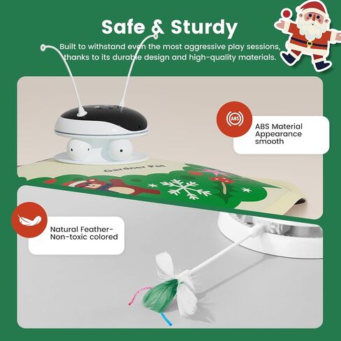 Gardner Pet Christmas Cat Laser Toys, Chargeable 5 in1 Hide and Seek Automatic Interactive Cat Toy, Moving Ambush Feather, Track Balls,Indoor Exercise Kicker 24 inch Cover for All Breeds, Chirping in Saudi Arabia