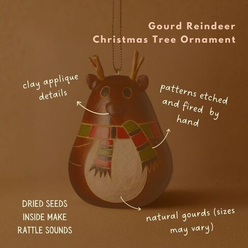 Red Santa Claus Gourd Christmas Tree Ornament, Hanging Indoor Xmas Decorations, Red White Holiday Decor, Handmade, 4" Tall in Saudi Arabia