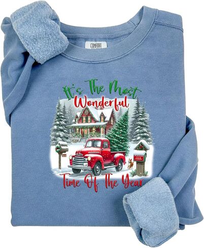 Christmas Comfort Sweatshirt Wonderful Time of Year, Christmas Tree Cozy Reader Holiday Sweater, Festive Xmas, Festive Pullover Gift Women in Saudi Arabia