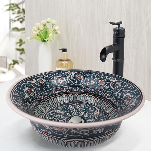 Green Artistic Bathroom Vessel Sink, Ceramic Countertop Basin, Sink Bowl, Bath Vanity Sink, Bathroom Remodeling, Lavatory, Kitchen Washbasin in Saudi Arabia