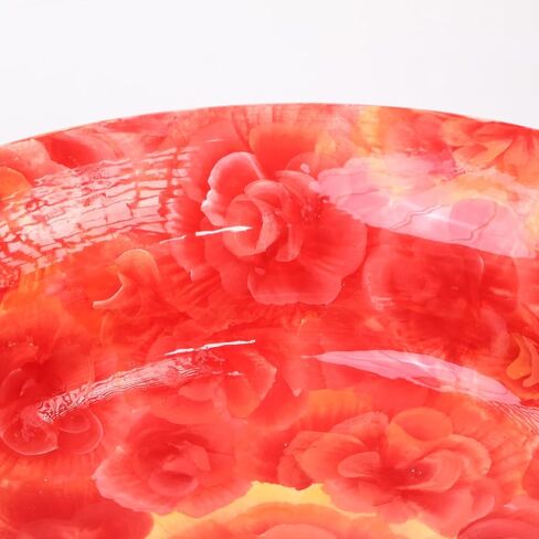 Bathroom Vessel Sink, Watercolor Artisan Red Floral Washbasin, Ceramic Countertop Art Basin, Vanity Top Sink, Downstairs Toilet Remodeling in Saudi Arabia