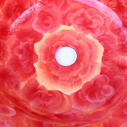 Bathroom Vessel Sink, Watercolor Artisan Red Floral Washbasin, Ceramic Countertop Art Basin, Vanity Top Sink, Downstairs Toilet Remodeling in Saudi Arabia