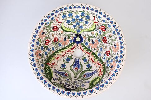 Kitchen Floral Vessel Sink, Half Bath Sink, Bath Vanity Ceramic Wash Basin, Countertop Basin, Lavatory, Bathroom Redesign, Glossy Washbowl in Saudi Arabia