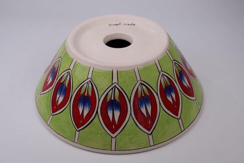Bathroom Ceramic Green & Red Floral Basin, Kitchen Vessel Sink, Countertop Basin, Bathroom Remodeling, Artisan Wash Bowl, Bath Vanity Sink in Saudi Arabia