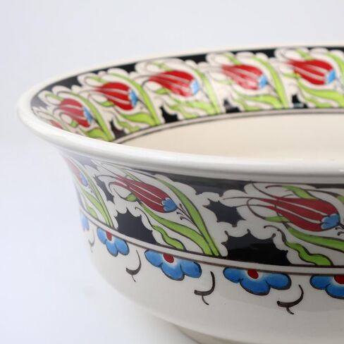 Bathroom Ceramic Tulip Basin, Kitchen Vessel Sink, Countertop Floral Basin, Bathroom Remodeling, Foral Design Bowl, Guest Bath Vanity Sink in Saudi Arabia