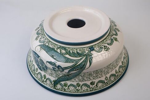 Bathroom Green Tulip & Golden Horn Vessel Vanity Sink, Ceramic Countertop Basin, Guest Bathroom Remodel, Kitchen Washbasin, Assorted Colors in Saudi Arabia