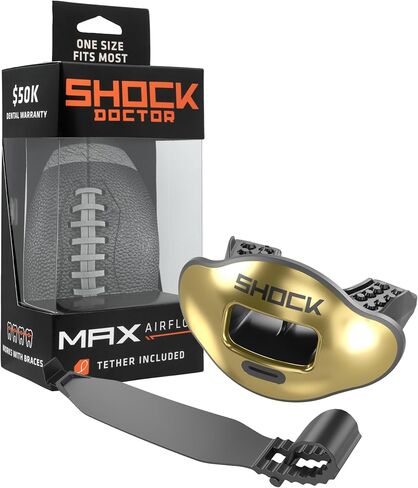 Shock Doctor SD10300-60023-OSFA Max Airflow Lip Guard - Chrome Stars & Stripes Stars and Stripes Adult-OSFA in Saudi Arabia
