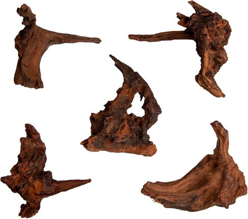 emours Small Aquarium Driftwood، 4–6"، فروع ملتوية طبيعية، منخفضة التانين، رائعة للروبيان/بيتا ونانو أكواسكابس، وأيضًا لمرابيات الزواحف (10) in Kuwait