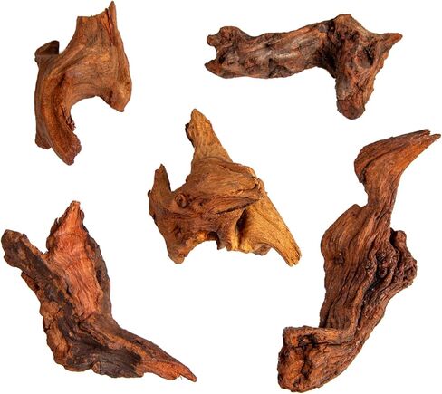 emours Small Aquarium Driftwood، 4–6"، فروع ملتوية طبيعية، منخفضة التانين، رائعة للروبيان/بيتا ونانو أكواسكابس، وأيضًا لمرابيات الزواحف (10) in Kuwait